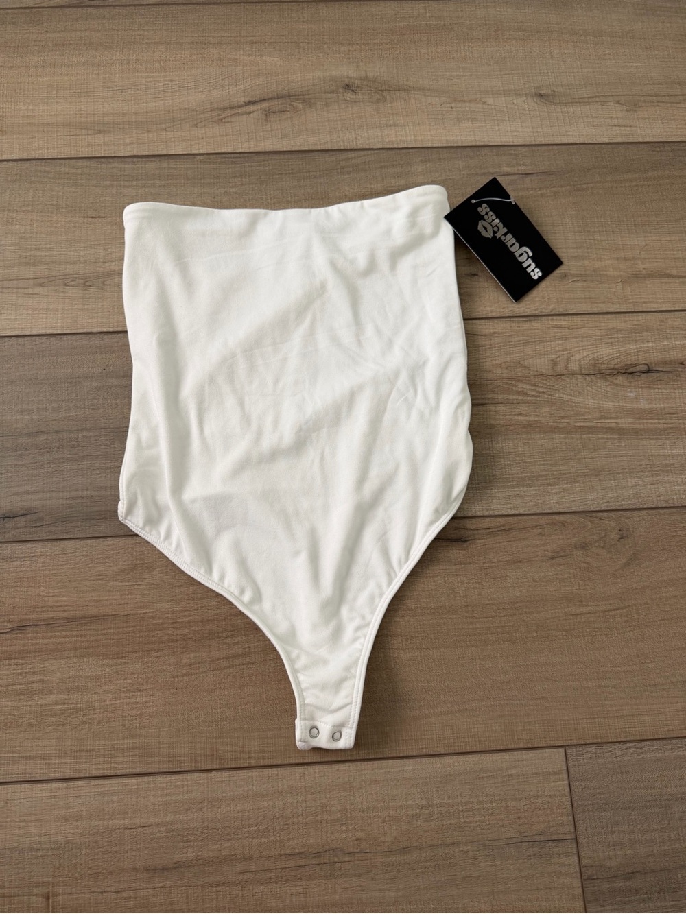 NWT White Strapless Bodysuit
